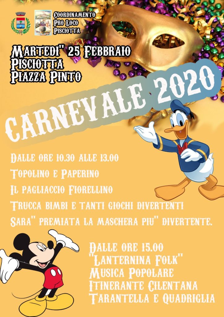 Carnevale 2020 a Pisciotta